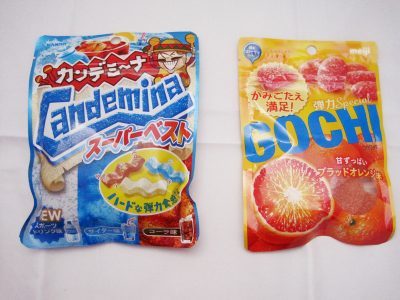 Candemina soda gummies and Gochi citrus gummies from Japan