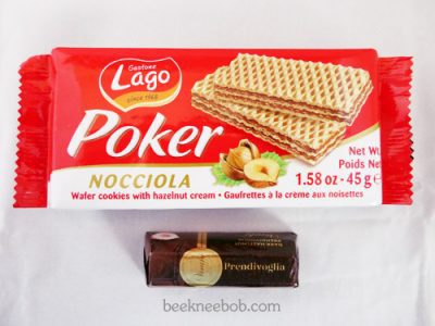 Extra Fine Prendivoglia chocolate hazelnut by Venchi and hazelnut wafers by Lago