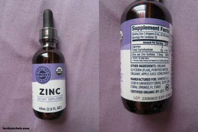 organic liquid zinc sulfate bottle by vimergy