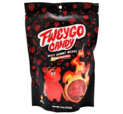 Fweygo Candy Spicy Gummy Bears, chamoy-coated gummy bears with a fruity, spicy twist