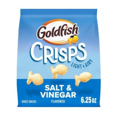 Goldfish Salt & Vinegar Crisps, light and airy snacks with a bold flavor punch