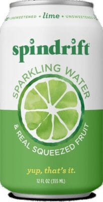 Spindrift Nojito Sparkling Water with refreshing lime and mint flavors in a low-calorie drink